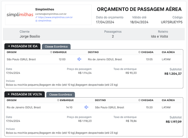 Orçamentos elegantes